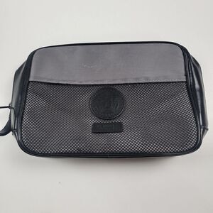 Versace Toiletry Travel Bag Gray Black Carry On Luggage Zip Up